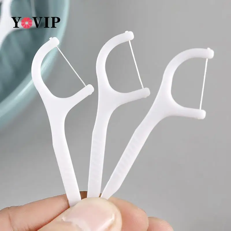 50/100pcs Dental Floss Flosser Picks Toothpicks Teeth Stick Tooth Cleaning Interdental Brush Dental Floss Pick Oral Hygiene Care