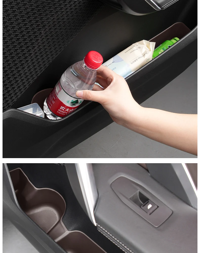 Für BMW X1 U11 2023 2024 Auto Tür Lagerung Box TPE Vorne Hinten Tür Slot Organizer Fach Armlehne Center konsole Box Auto Zubehör – Detail 19