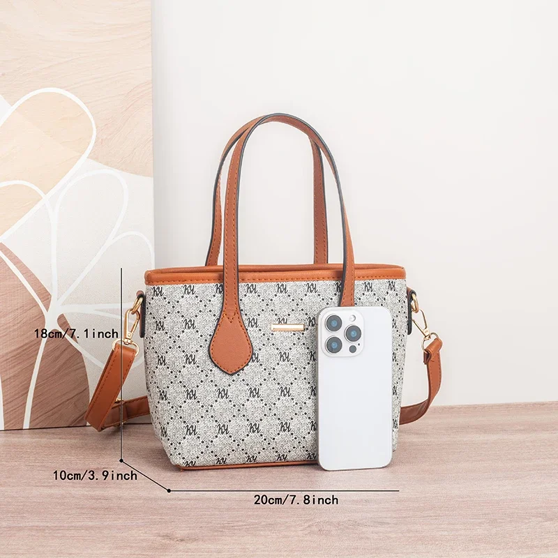 

mother and child bag two-piece set leisure bag large-capacity tote bag old flower grid shoulder bag manufacturer Women's bag