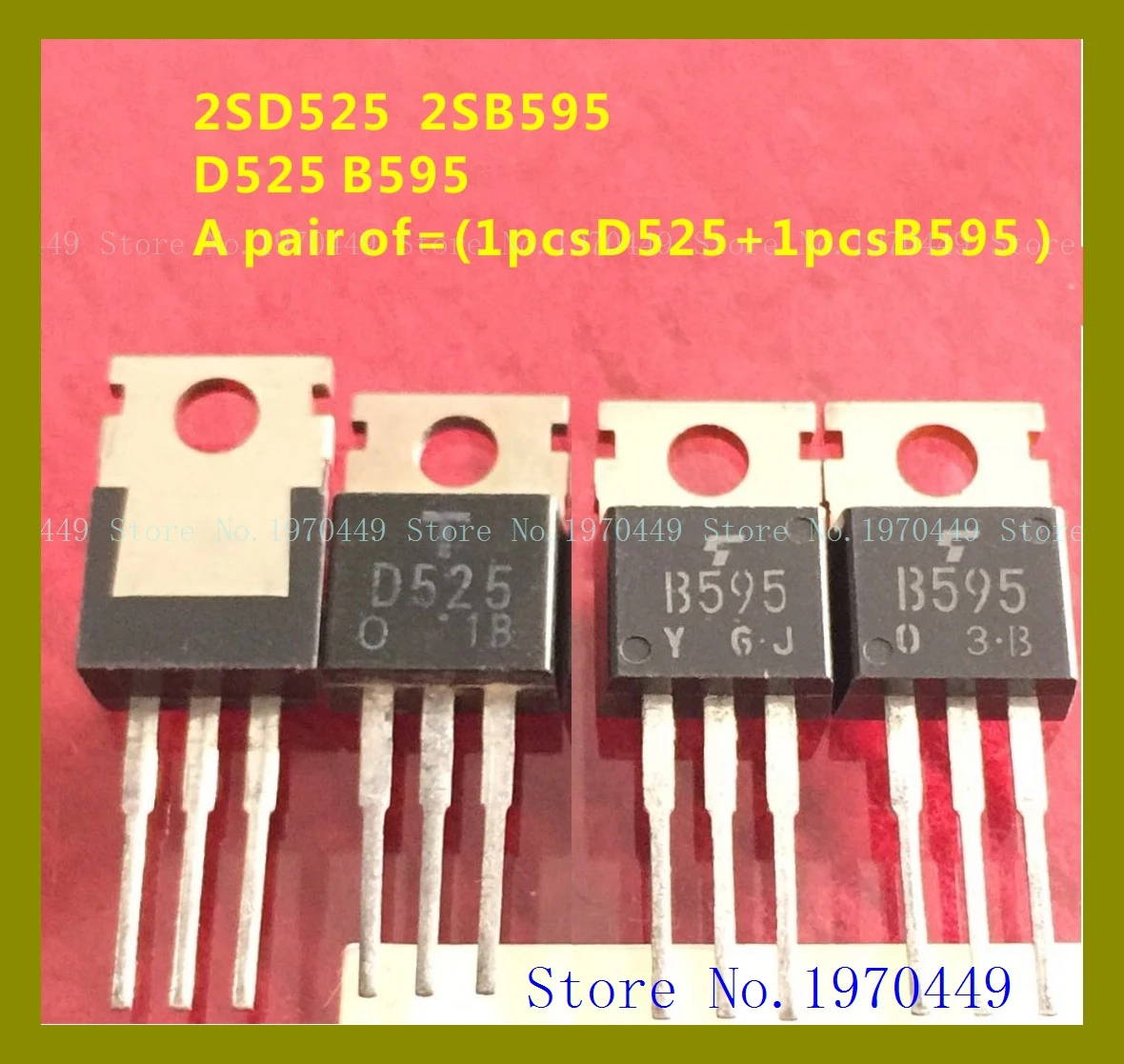 

A pair of=(1pcsD525+1pcsB595) 2SD525 2SB595 D525 B595