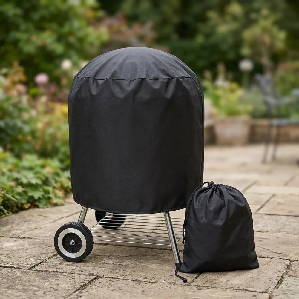 Round Grill Cover for BBQ Tables Fire Pits 210D Oxford Fabric Waterproof Dustproof 24x28.5 27.5x27.5 30x36 Inch