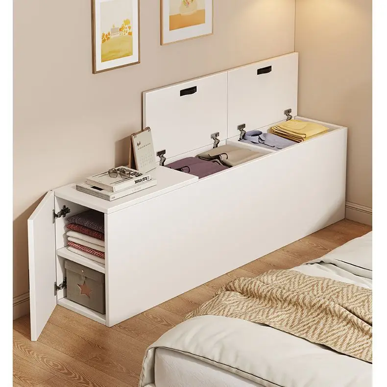 Solid wood bedside table against the wall, narrow cabinet, bedside gap cabinet, long strip bedside crevice cabinet
