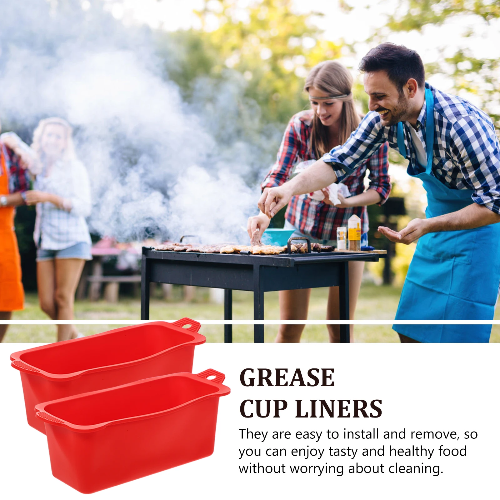 

3Pcs Cups Liner Reusable Silicone Oil Receiver Catcher BBQ Tools Drip Silicone Liner Replacement Pan Liners Replacement