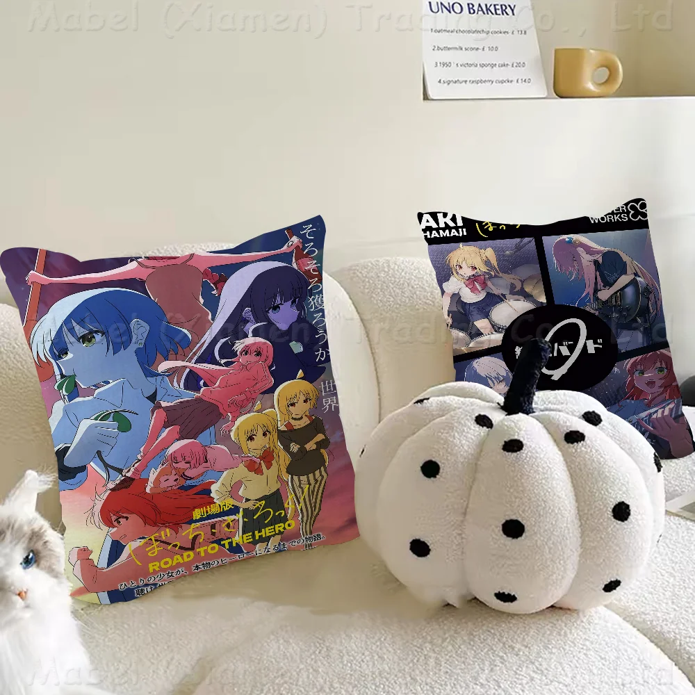 Anime Bocchi The Rock Pillow Anime Pillow Sofa Bed Head Pillow Cover Cushion Cover 45x45 Cm Fashion