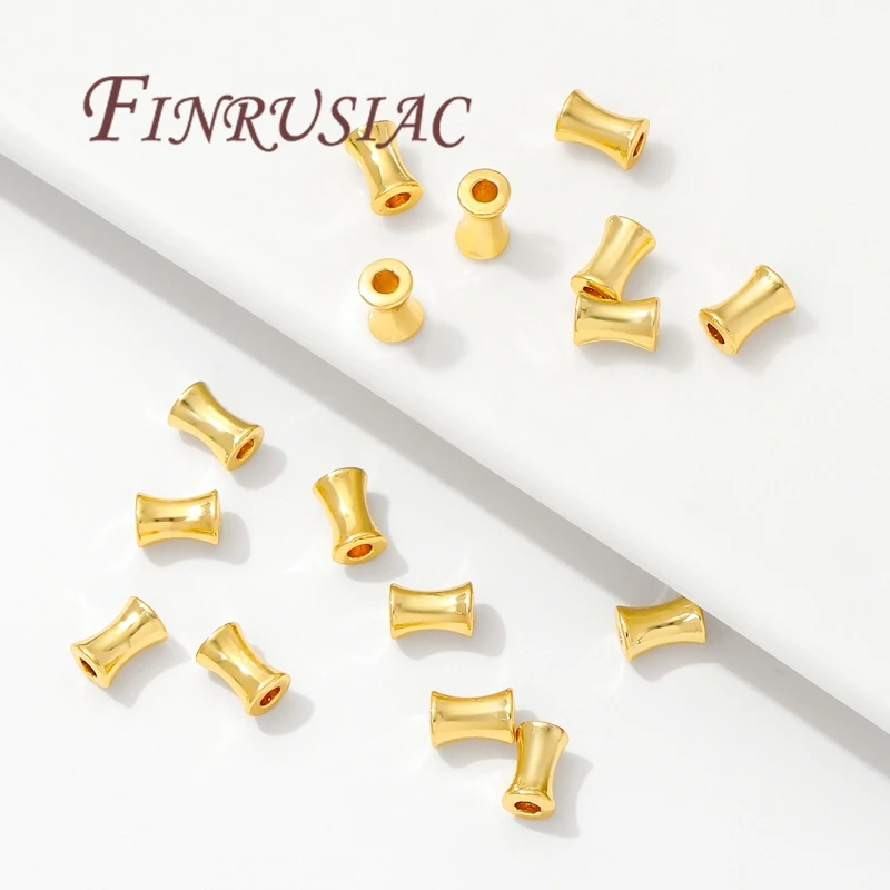 18K Gold Plated Brass Tube Beads For Bracelets,Spacer Beads For Jewelry Making,DIY Accessories,Separators For Bead