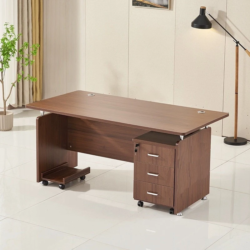 Modern Single Financial Office Desk Simple Wooden  Desk Chair Combination for Staff Workstation Computer Desk