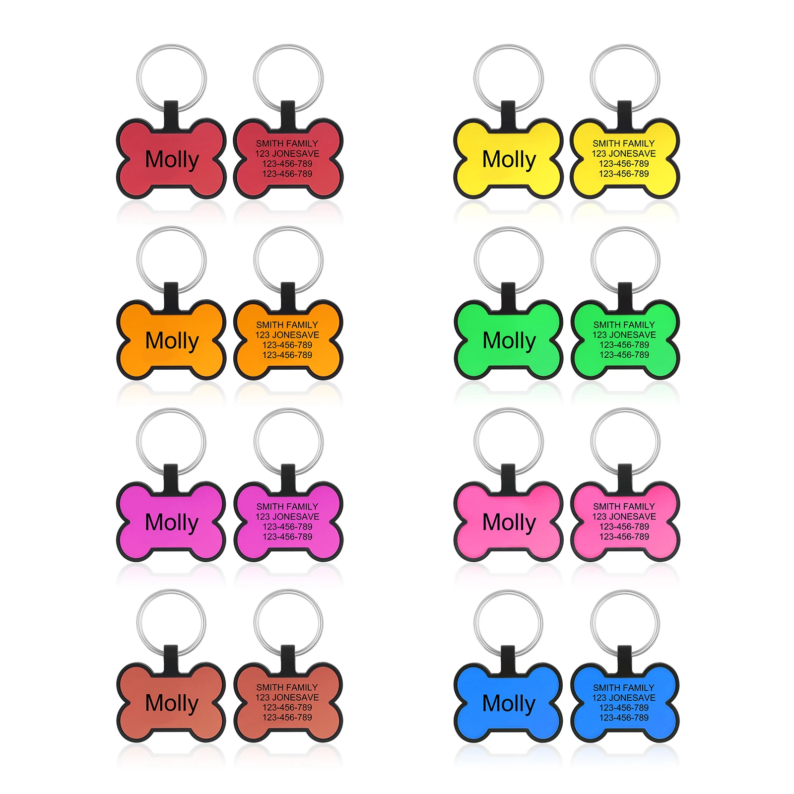 Personalized Pet Dog Tags Anti-lost ID Tag Identification Customized Pet Puppy Collar Dog Cat Bone Tags Pet Supplies Pendant