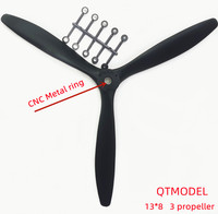 QTmodel Drone Propellers13*8 1380 13X8 inch Efficient 3 Blades Propeller Spinner for RC Models