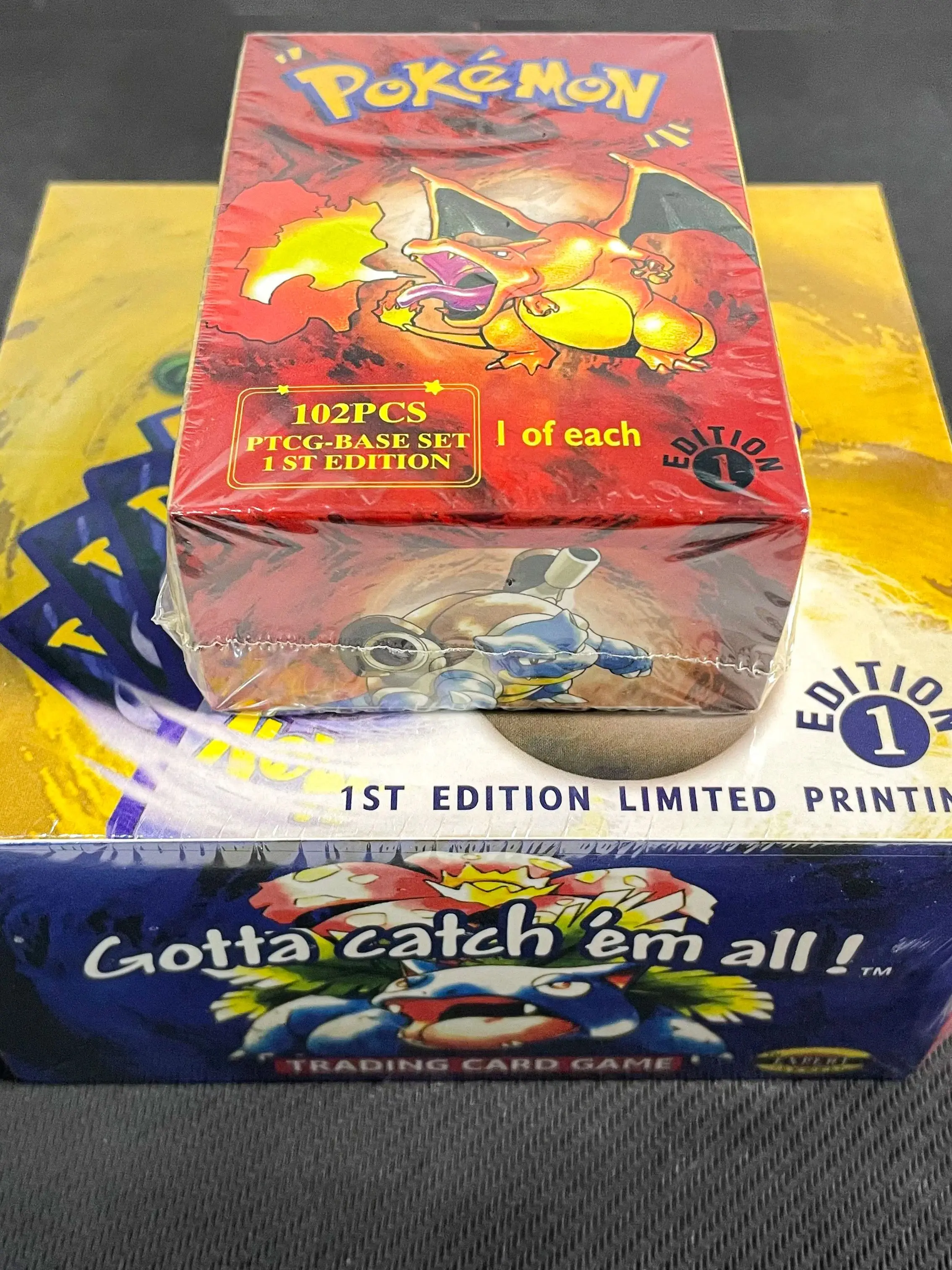PTCG 102 Stück/396 Stück PKM-Basisset 1ST Edition Whole Set Booster Box (überarbeitete unbegrenzte Auflage) Wizards Trading Card Battle Game