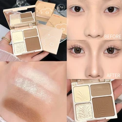 Matte Text marker Palette Gesichts schattierung Pflege Puder Make-up 3d Nase Konturierung Glühen aufhellen Kontur Schimmer Puder Kosmetik