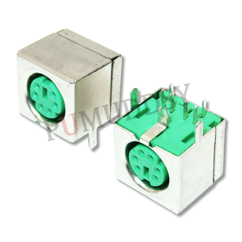 10PCS/LOT PS2 6P 6pin Purple Green Black Connector Socket  Keyboard Mouse