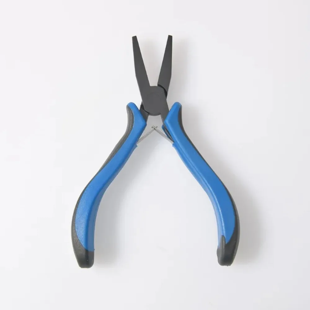 1PC Flat Nose Pliers Spring‑Loaded Non‑slip Rubber Grip Flat‑Mouth Plier for Jewelry Wire‑Wrapping Beading Fishing Hook Work