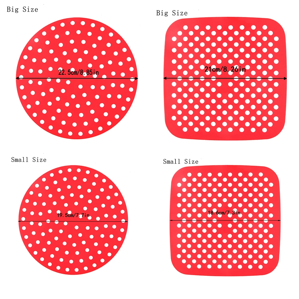 1PC round and square silicone mats, air fryer mats, fryer liners, kitchen insulation mats, waterproof and anti slip placemats