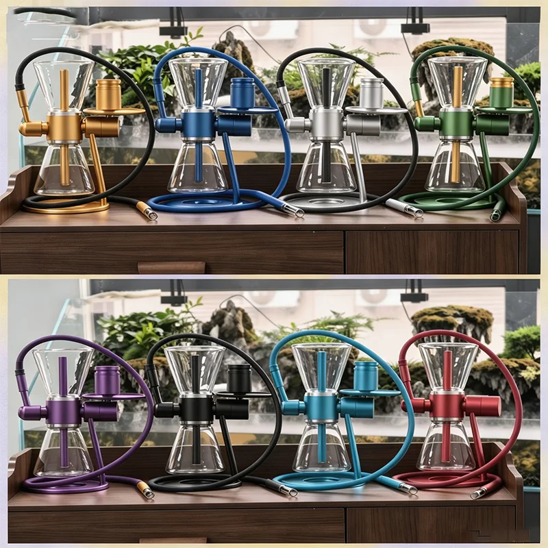 Arabic Shisha Hookah ShishaNew Funnel 360° Rotation Gravity Hookah Set Complete Full Shisha Kit Portable For Home Party Travel