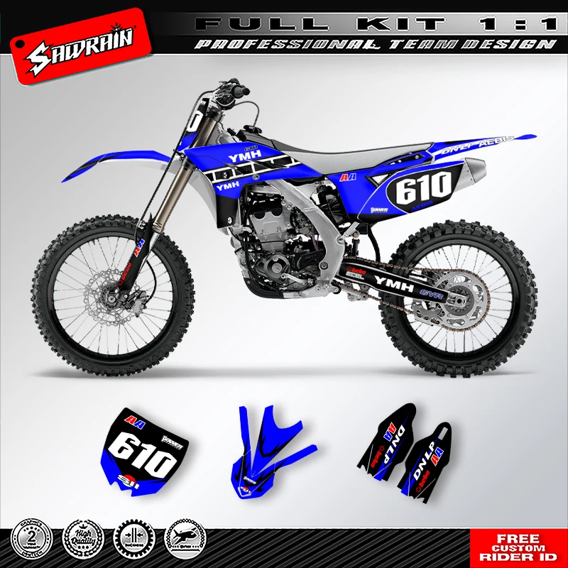 

Sawrain Motorcycle Sticker Custom Team Graphics Decals Kit For YAMAHA YZF250 2010 2011 2012 2013 001