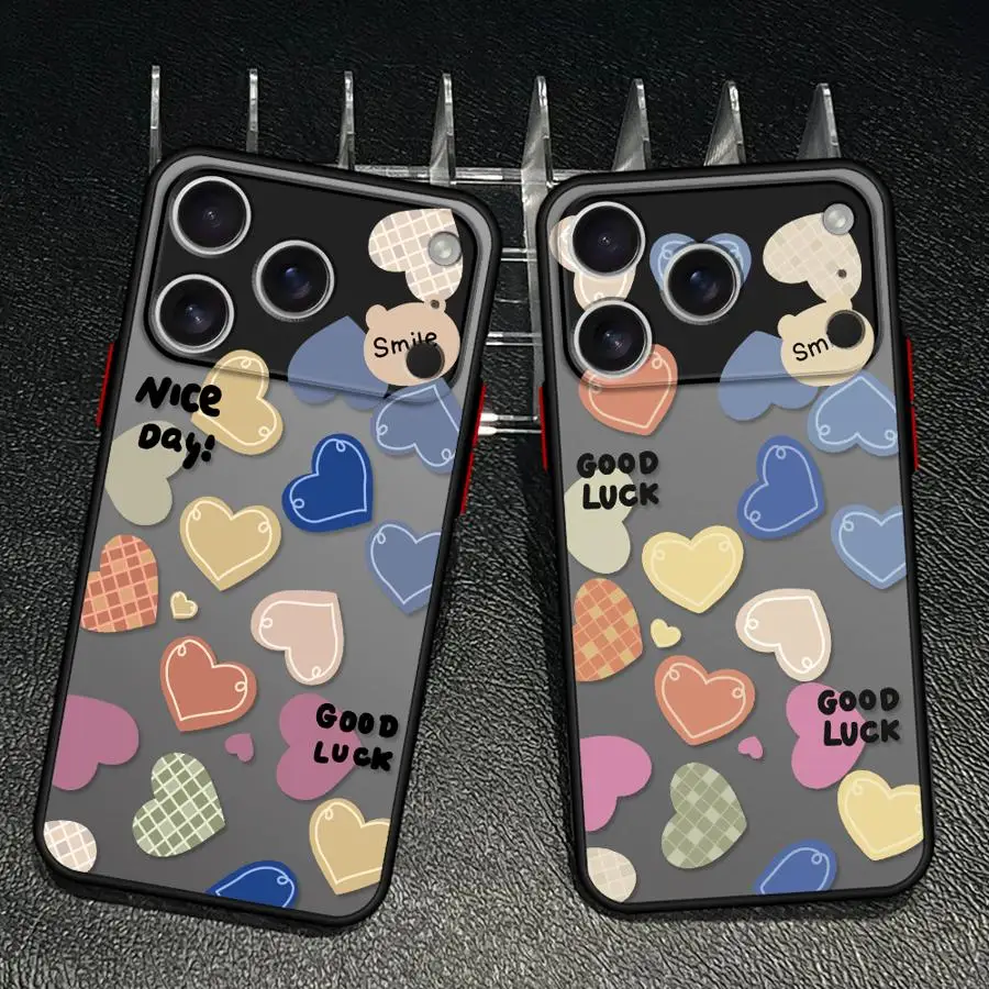 Rückseitige Handyhülle für iPhone 17 Pro Max Air 12 14 16 Plus 7 8 SE 15 11 17e XS XR 13 Mini Rosa Collage Herz