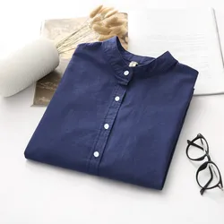 Solid Vintage Button Pockets Simple Casual Loose Collar Neutral  Summer Thin Shirt Women's Clothing Straight T Shirts Cardigan