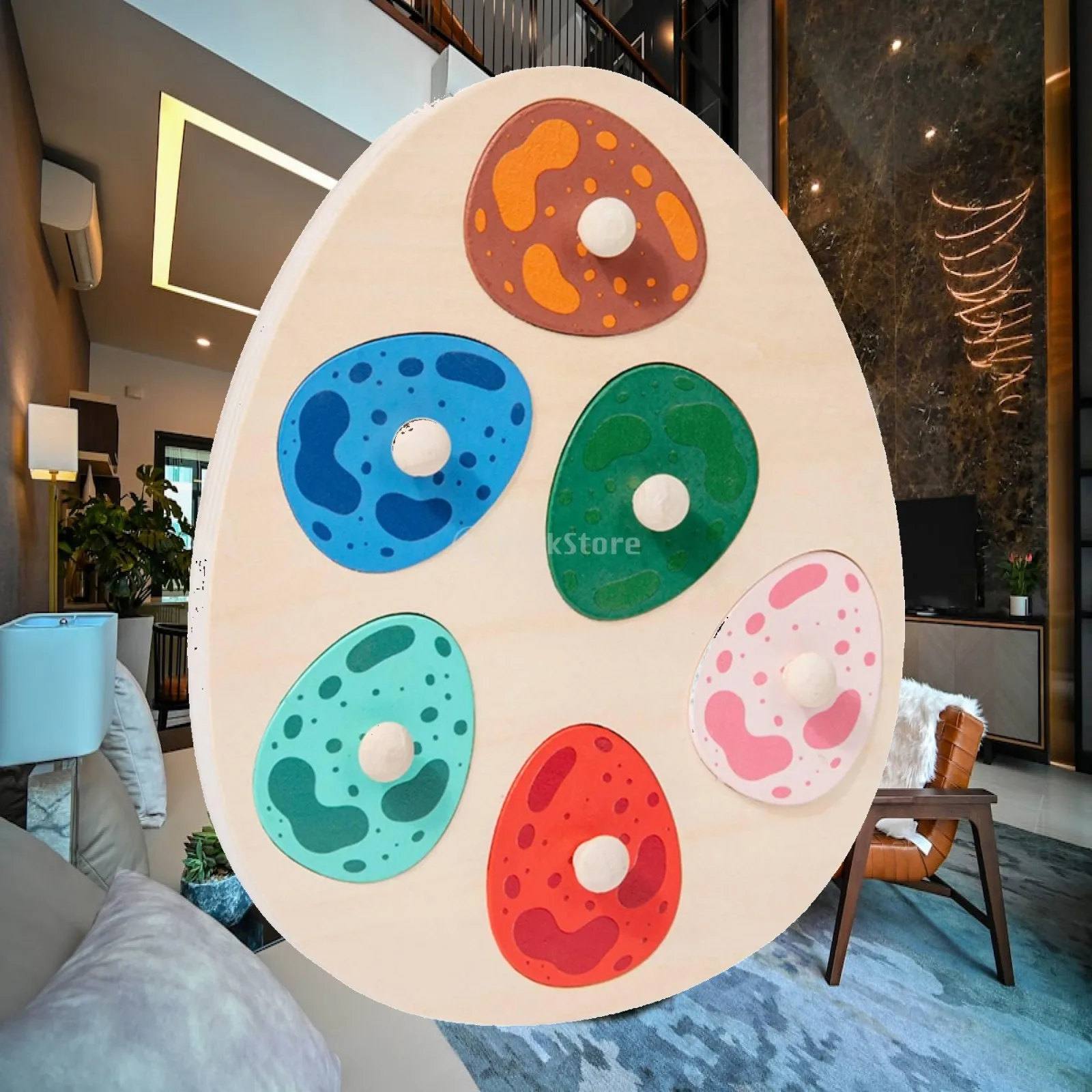 Dinosaur Matching Egg Puzzle Educational Puzzle with Dinosaur Pieces Easy-Grip Early-Learning for Toddlers, Playroom, Homeschool