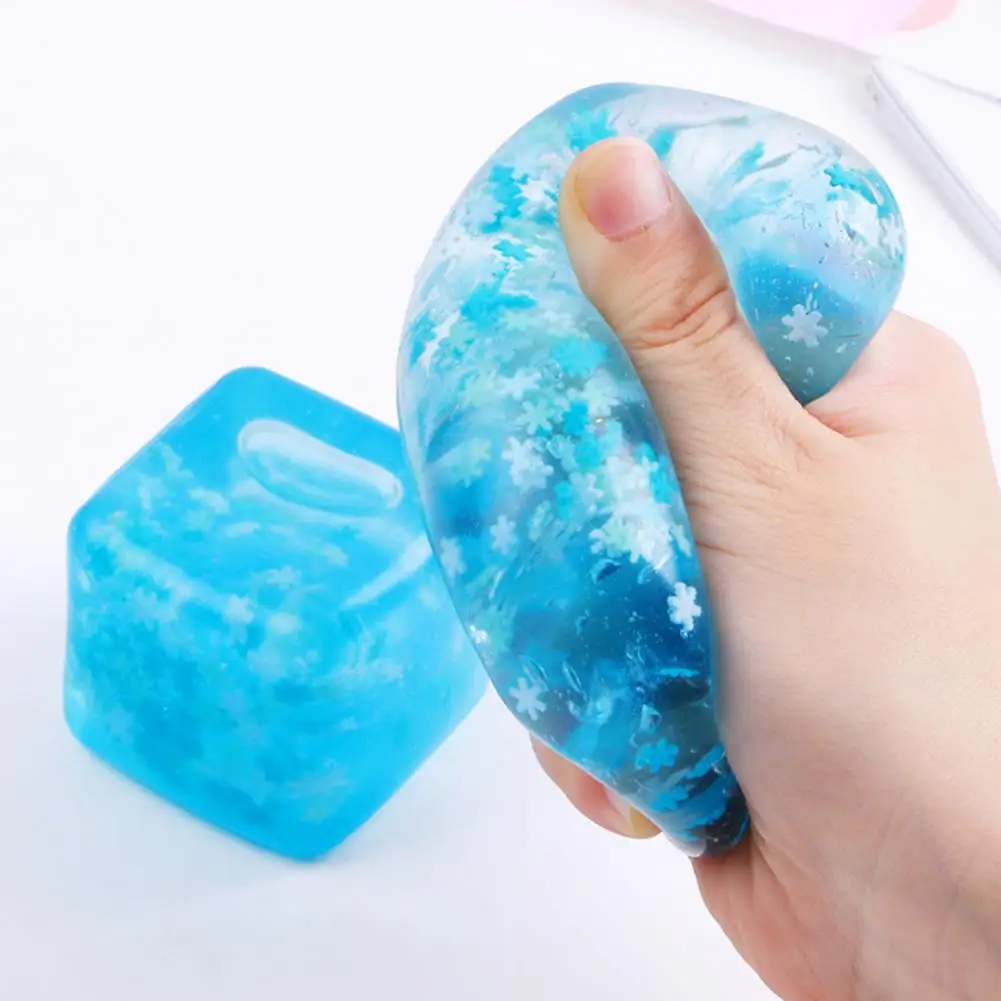 

Handheld Stress Relief Soft Ice Cube Shape Decompression Toy for Kids Slow Rebound Pinch Toy with Tear Resistant for Children