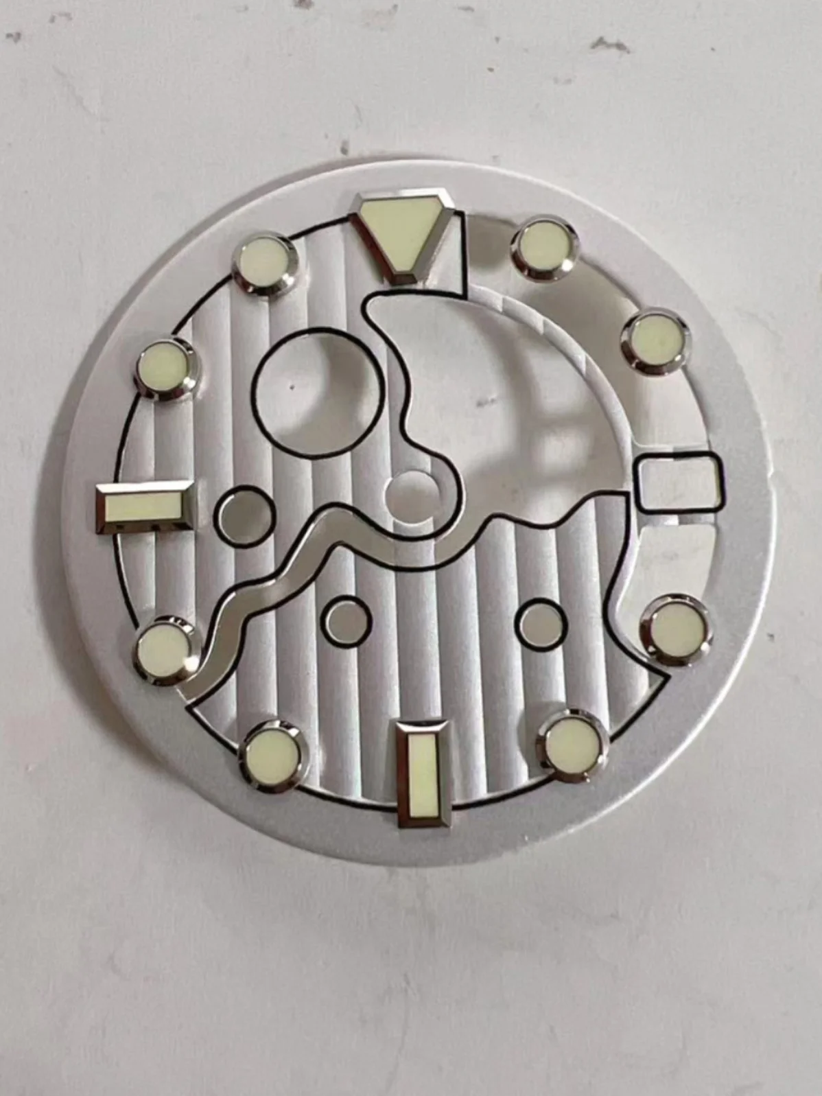 28.5MM Watch Dial with C3 Green Luminous Skeleton Watch Accessories for NH35/ NH36 Movement 3 O'clock Position