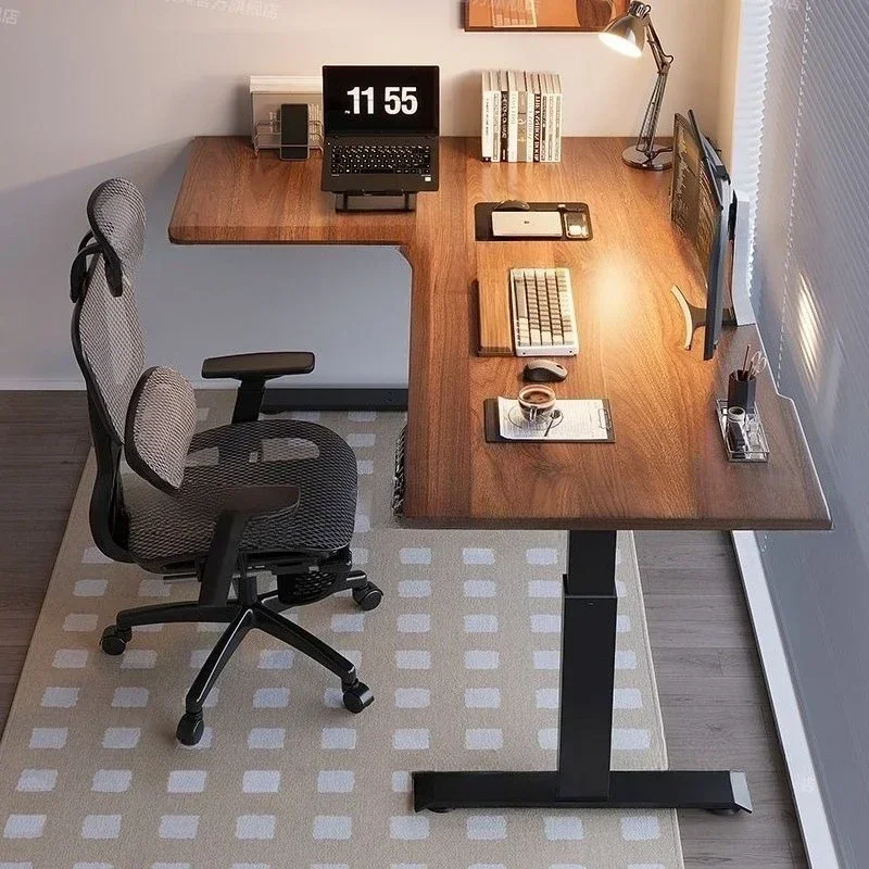 Corner liftable computer desk
