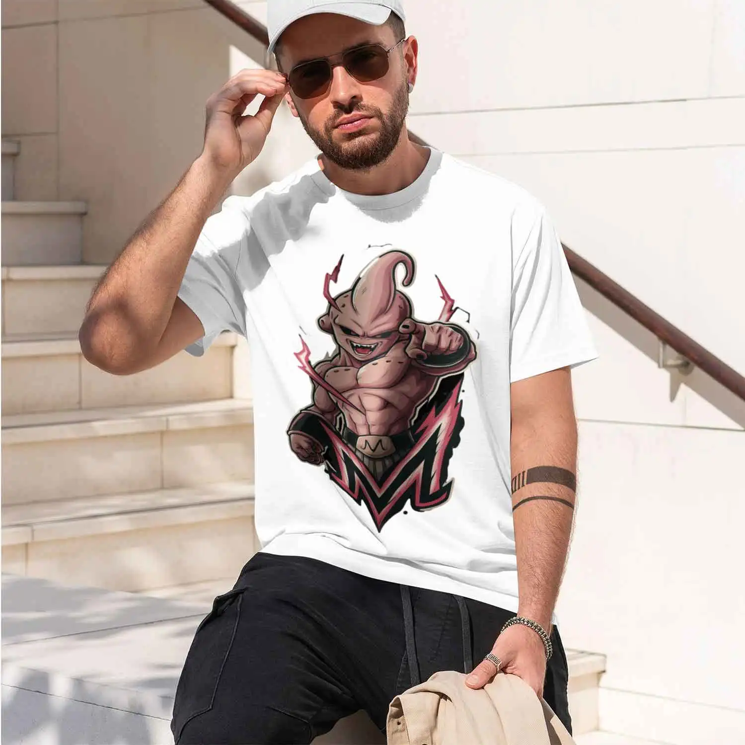 2026 Summer  Z d T-shirt for Men Women  Evil Kid Buu Graffiti Print Retro Anime Tee Fanatics 2026 New Model