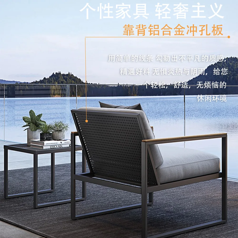 Outdoor rattan sofa  villa courtyard open-air garden balcony waterproof and sunscreen leisure rattan chair furniture combination