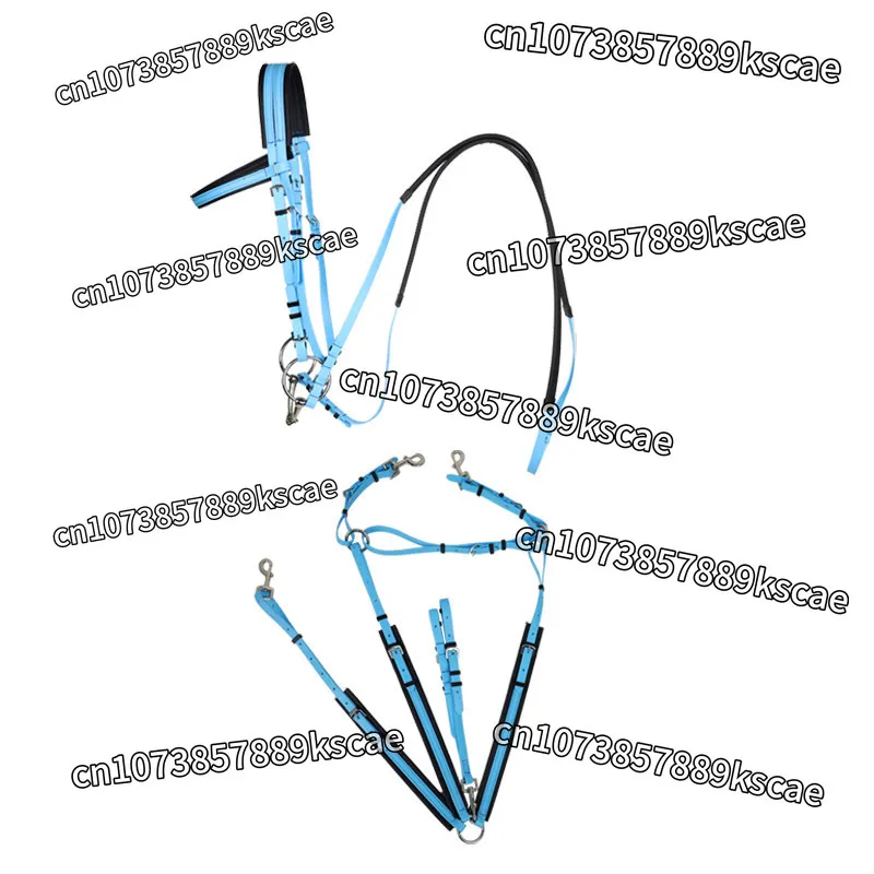 PVC Endurance Bridle & Reins with Horse Bit, Adjustable Halter for Full & Pony Size, Equestrian Tack