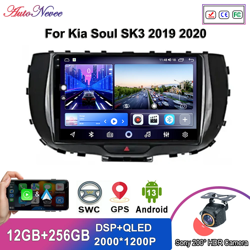 

Android 13 Multimedia For Kia Soul SK3 2019 2020 Car Player GPS Stereo Navigation Auto Radio Screen No 2Din DVD Head Unit WIFI