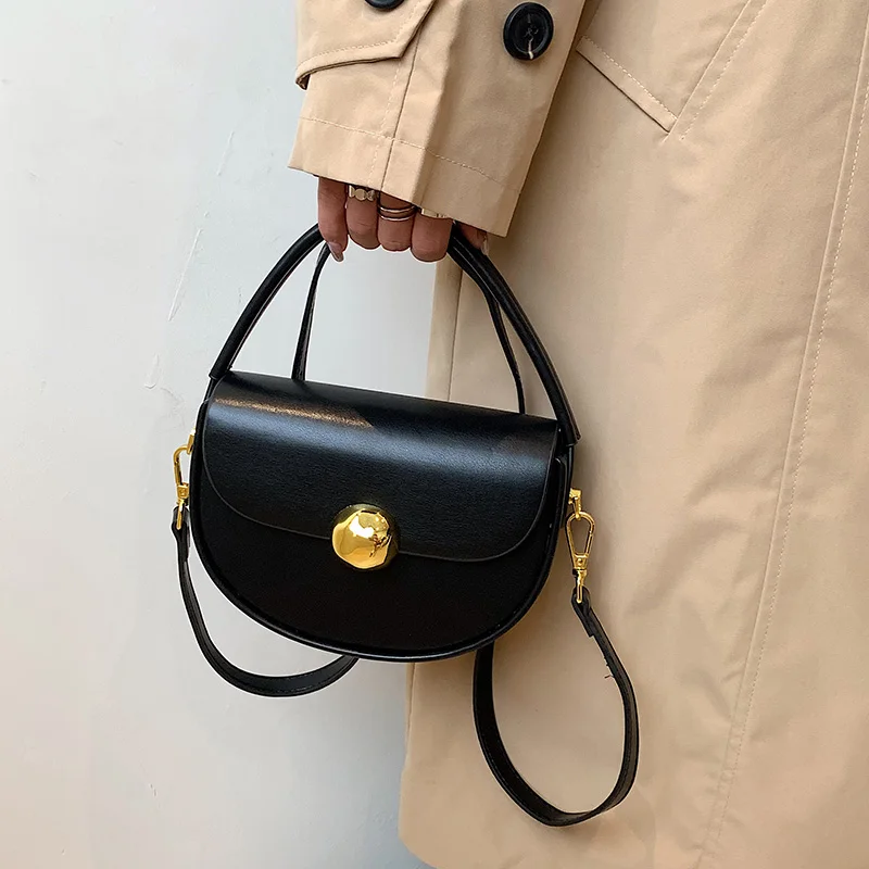 Trendy Designer Half Round Handbags and Purses Shoulder Crossbody Bags for Women 2023 New Fashion Ladies Messenger Bags