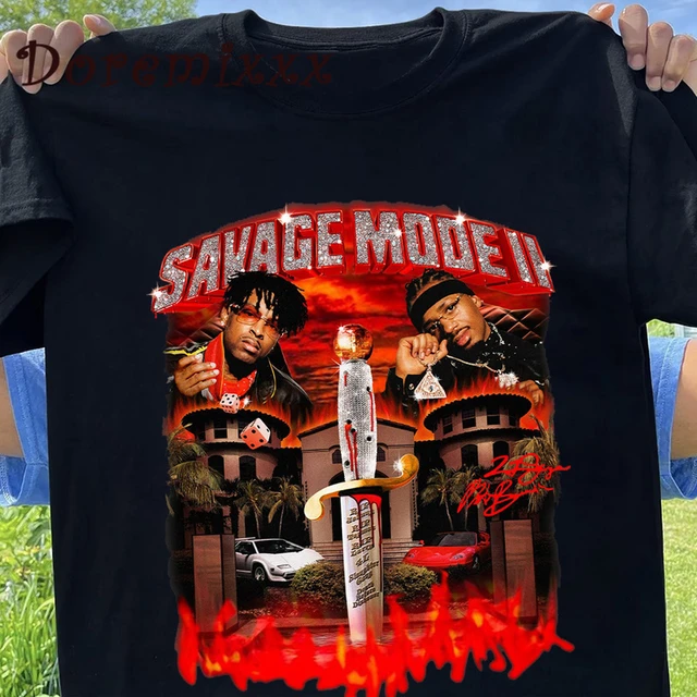 Vintage 90s T-shirt 21 Savage and Metro Boomin Drop T-shirts Savage Mode Ii  Print Unisex Tees Cotton Hiphop Tee Shirt Male - AliExpress