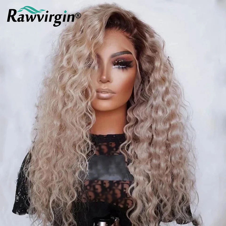 

Ash Blonde Deep Wave Lace Front Wig 13x4 Water Wave Brazilian Human Hair Wigs For Women HD Transparent Lace Frontal Wig Prepluck