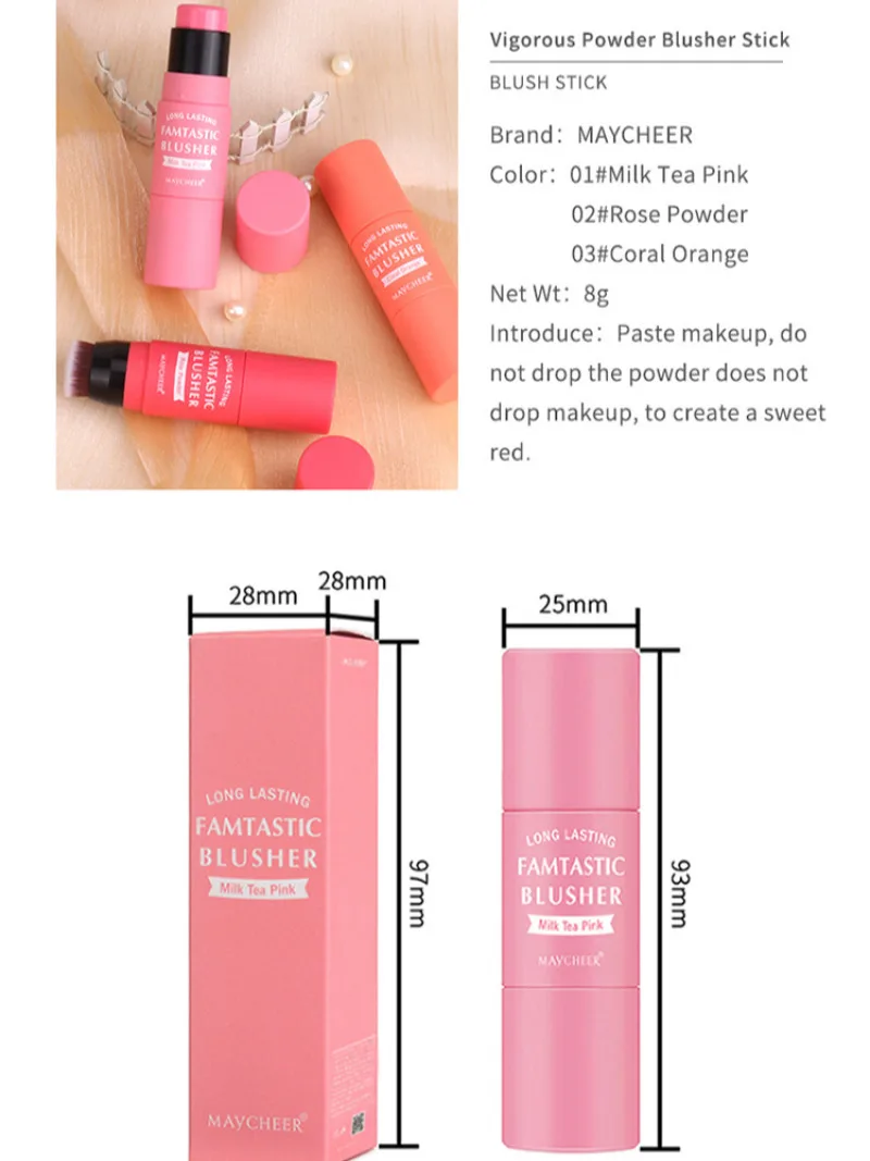 Portátil Blush Stick Fine Glitter Saturação