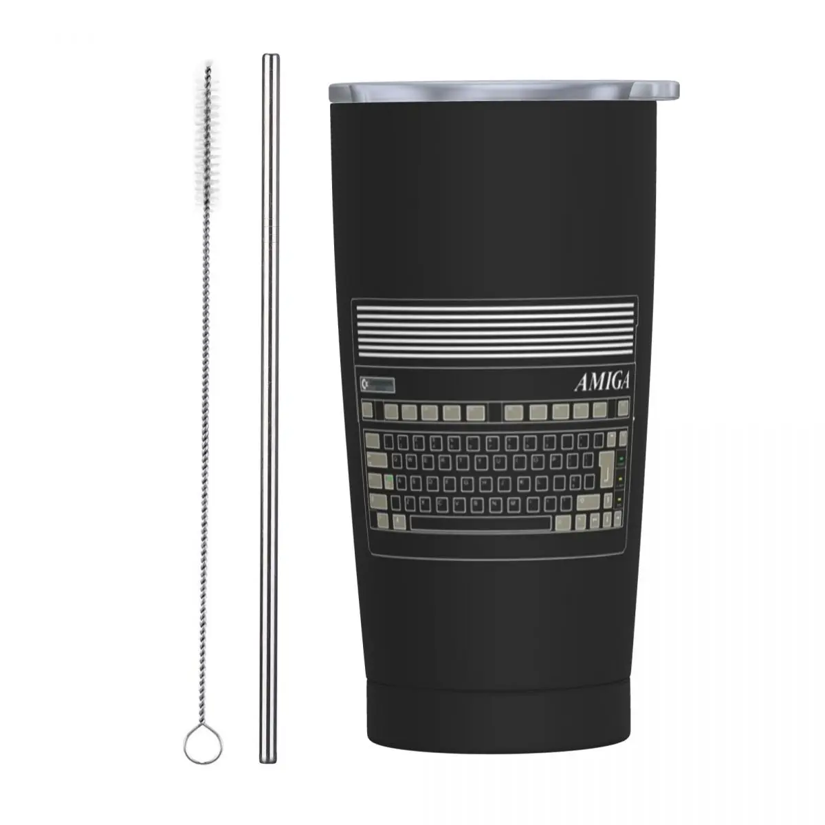 C64 Logo Computer Stainless Steel Tumbler Vacuum Insulated Mugs Thermal Cold Bottle Straw With Lid 20oz