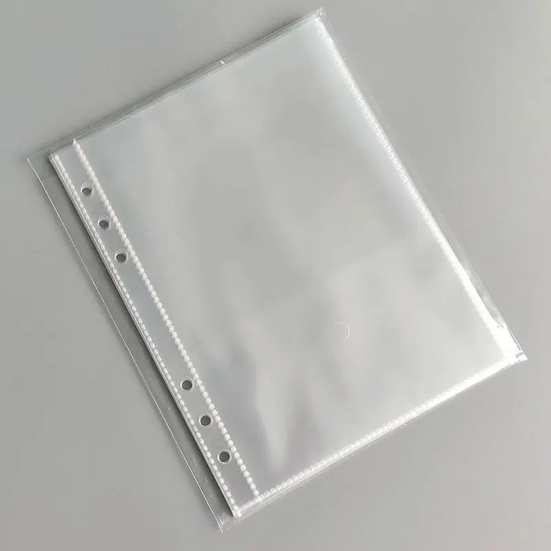 Reliure Transparente A5 à 6 Anneaux avec 1, 2 ou 4 Pochettes, Support de Stockage Transparent pour Carnet de Notes, Agenda, Photo, Licence, Station