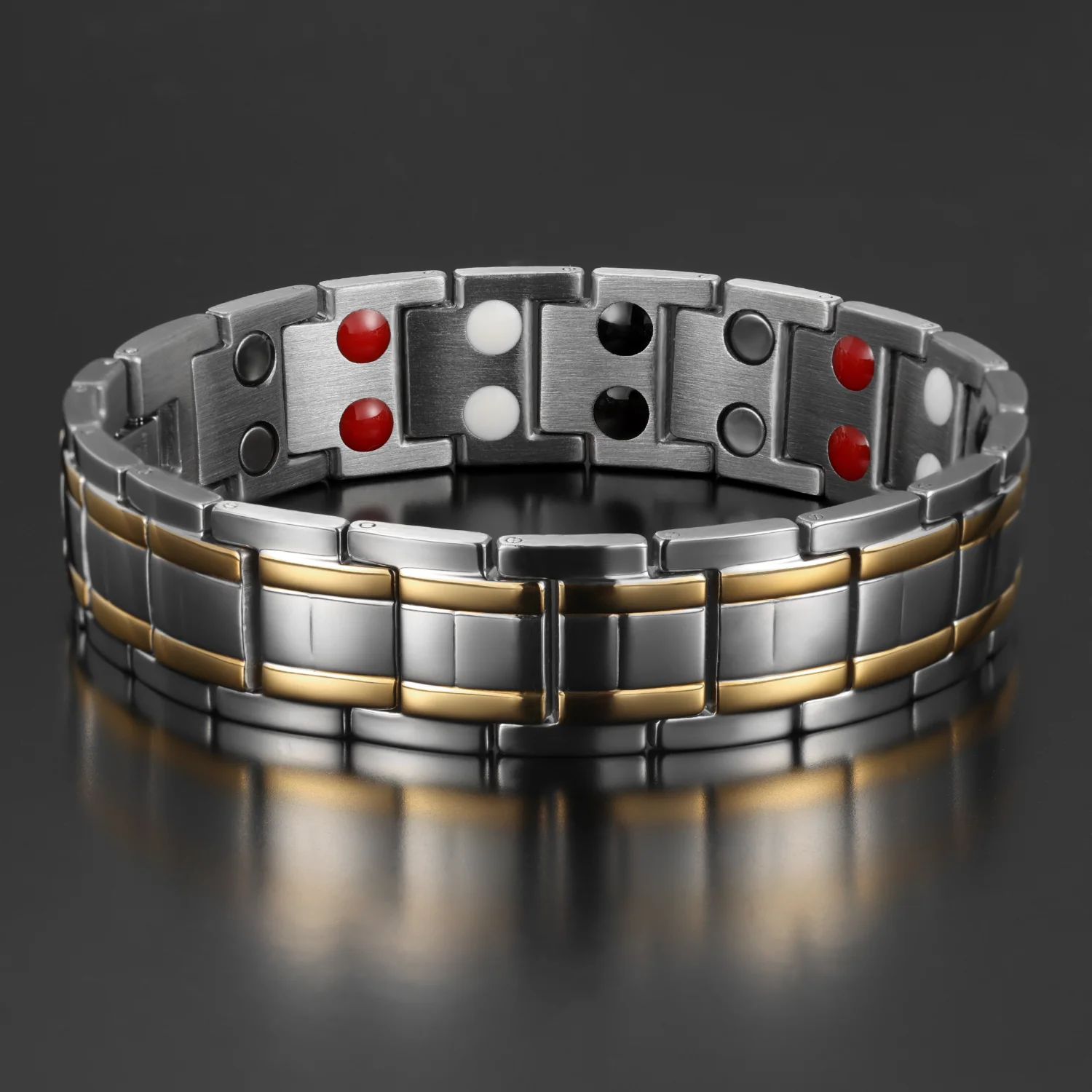 Men\'s Magnetic Health Bracelet Stainless Steel Power Energy Bracelet For Men Blood Pressure Magnets Bangles Wholesale