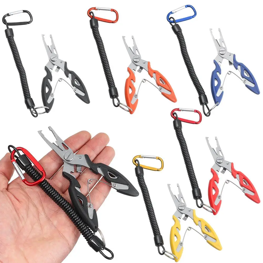 Fishing Pliers Fishing Tackle Stainless Lanyards Hook Recover Split Ring Fishing Accessories Use Tongs Multifunction Scissors