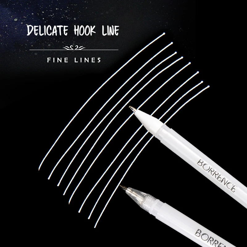 Imagem -03 - White Ink Gel Highlight Marker Fine Point Refill Rod para Art Drawing Writing Fineliner 0.8 mm Pcs