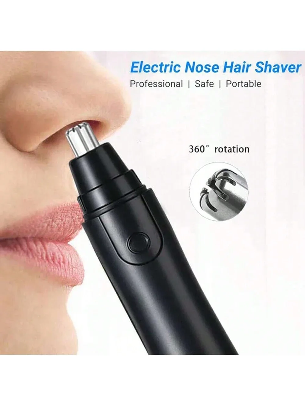 Nose Hair Trimmer, Professional Eyebrow & Facial Hair Trimmer Black For Men And Women Available With Low Noise High Torque High