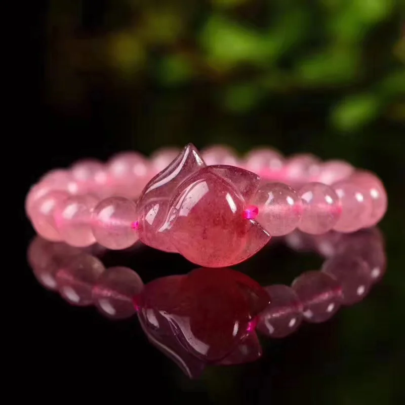 

Rough Strawberry Female StoneRose Quartz Bracelet Women's Fashion Ornament Han