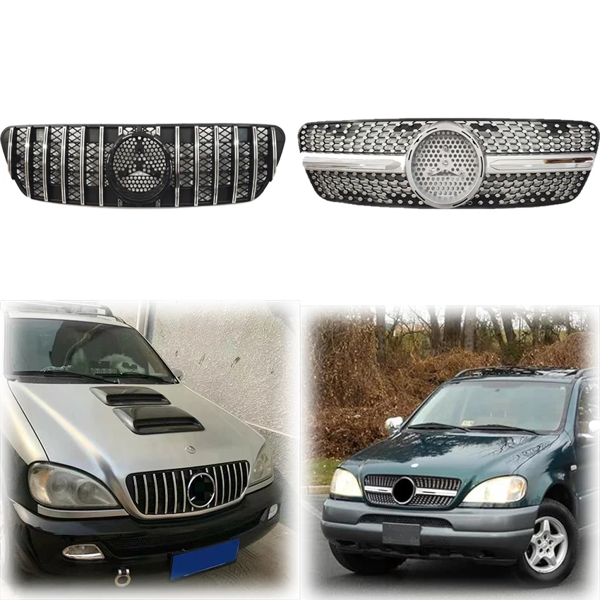 

For Mercedes Benz W163 ML 1998 To 2004 Class Front Durable Front Grill Racing Grill Front Bumper Radiator Grille By ABS