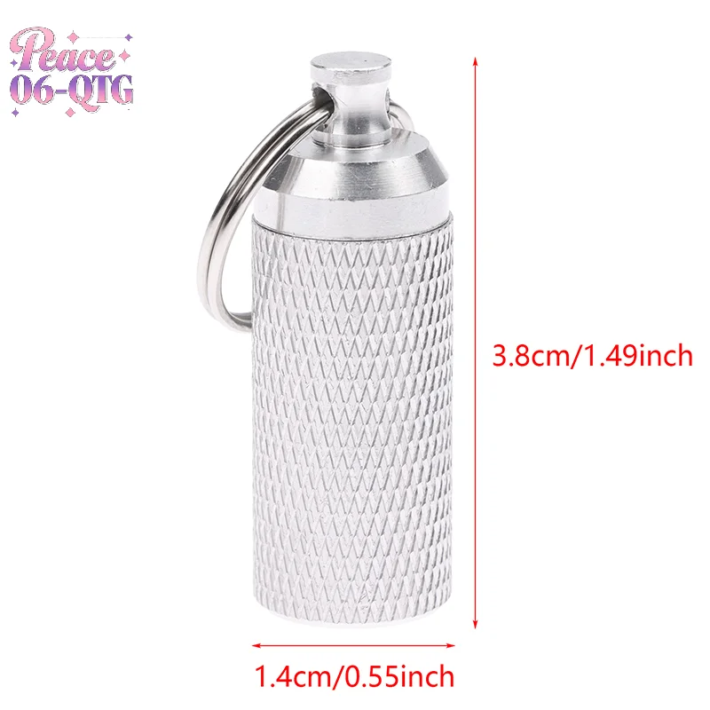 Hot Sale Aluminum Alloy Waterproof Pill Shaped Box Bottle Holder Container Keychain Medicine Box Pill Box Key Holder