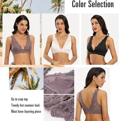 Sexy Lace Bra Vest no Wire Bustier Sheer Top Seamless Bralette Transparent Cup Wireless Bras Brassiere Lingerie Underwear