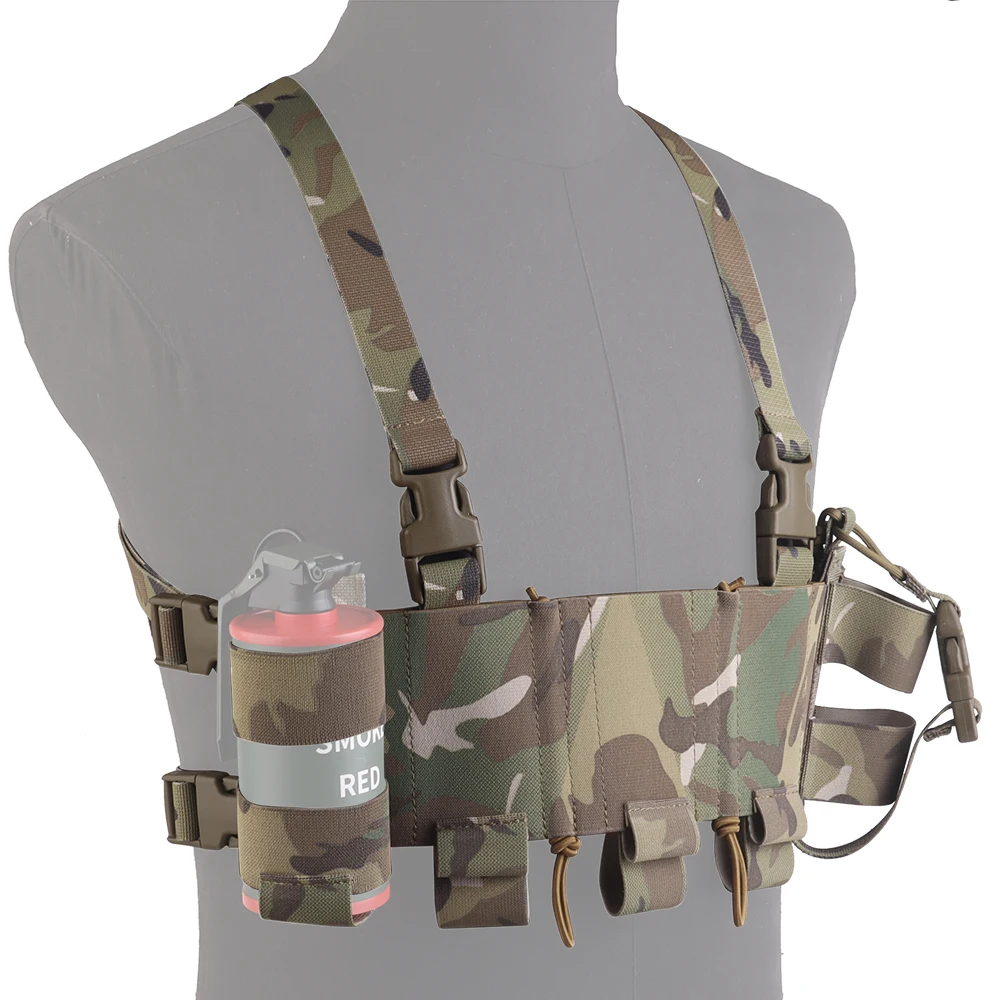 戦術用ダブルレイヤーチェストリグ-トリプル556マグポーチ-エアソフトハンティング-クイックリリース-トレーニングベスト-サイドラジオポーチ