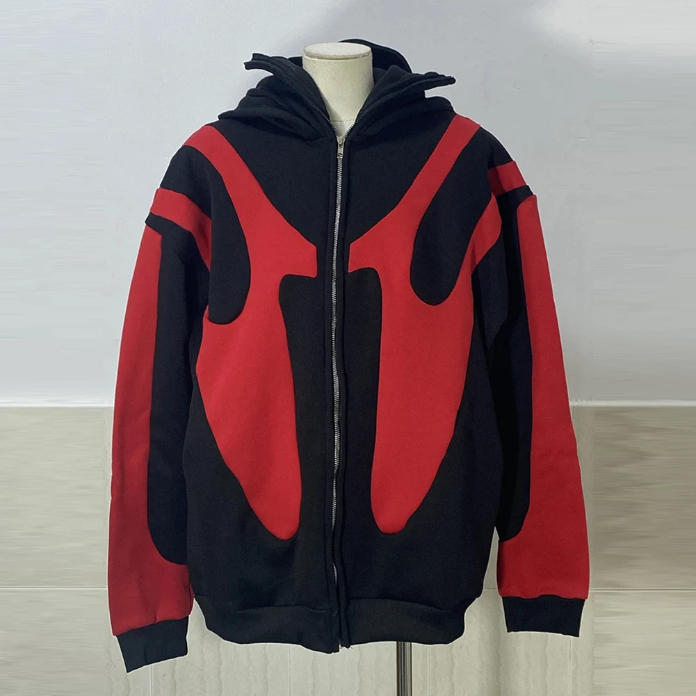 Casual Daily Wear Vacation Outfits Contrast Color Hoodie Personality Hoodie Men Women Hoodie Regular Length Hoodie