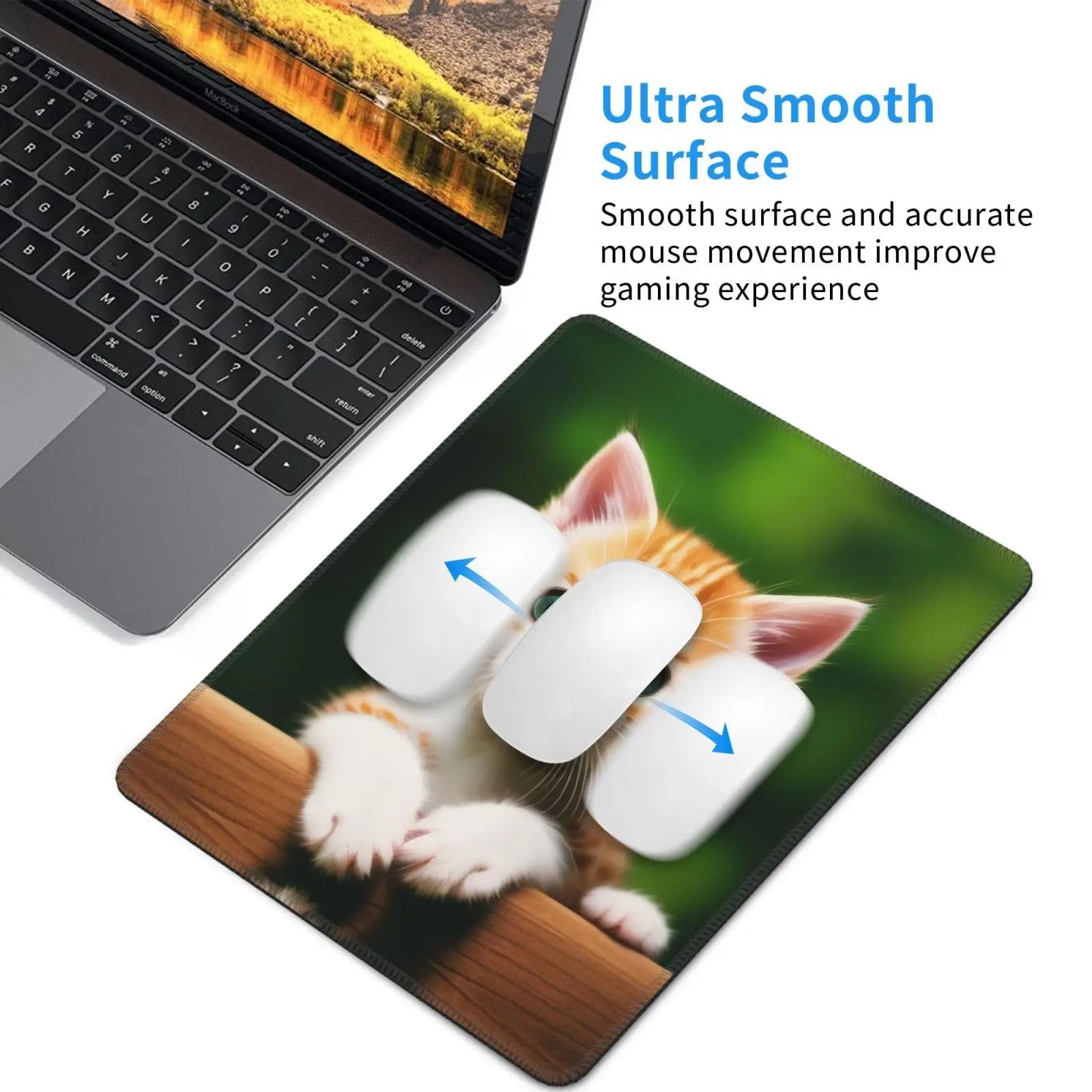 Di alta Qualità Simpatico Gattino Gatto Stampa Gaming Mousepad Gamer Mouse Zerbino Tastiera Tappetini Scrivania Pad Mousepad 22x18 cm Per Il Computer