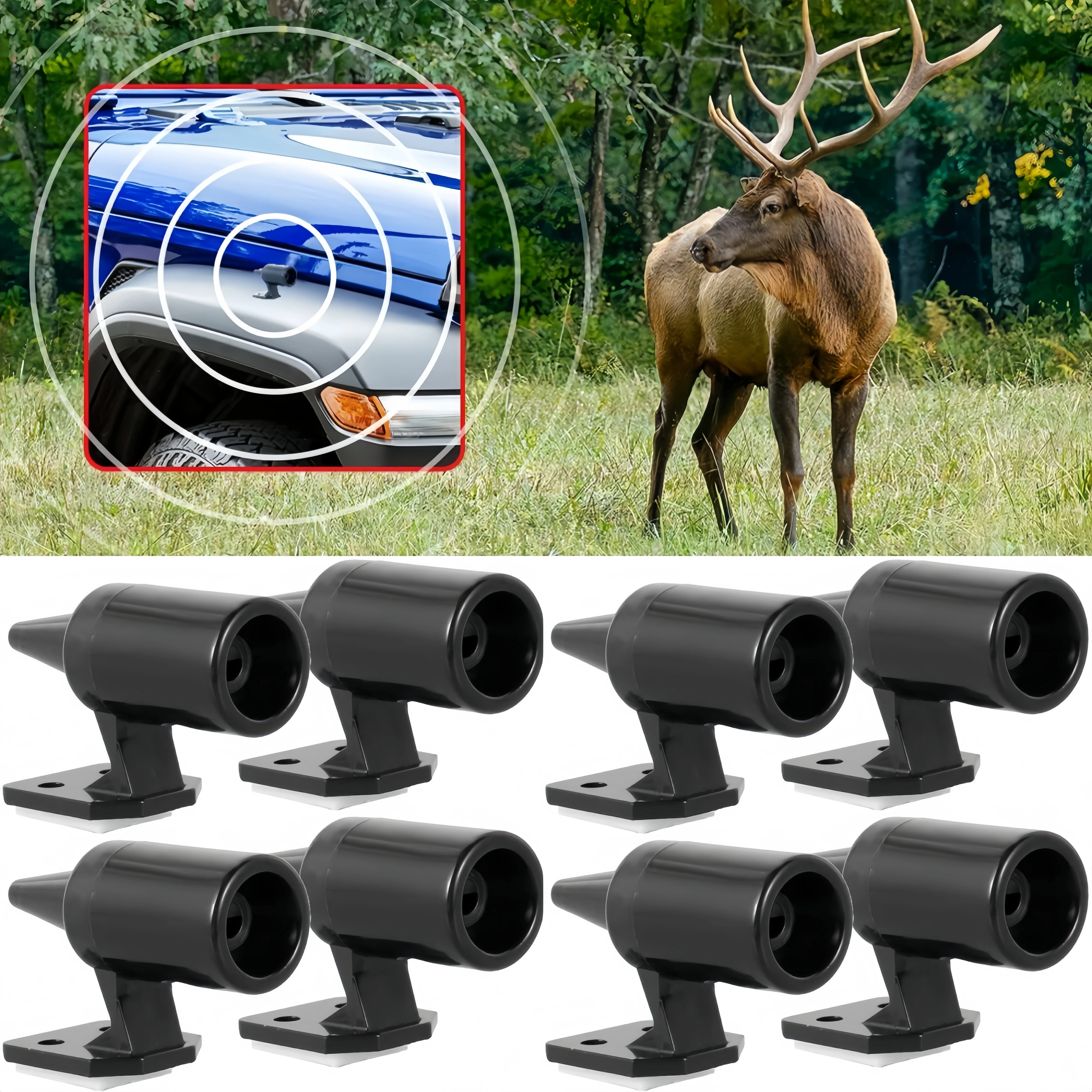 

Deer Warning Whistle for Car: Self-Adhesive Animal Avoids Alert Device for Wildlife Repellent Collision Prevention