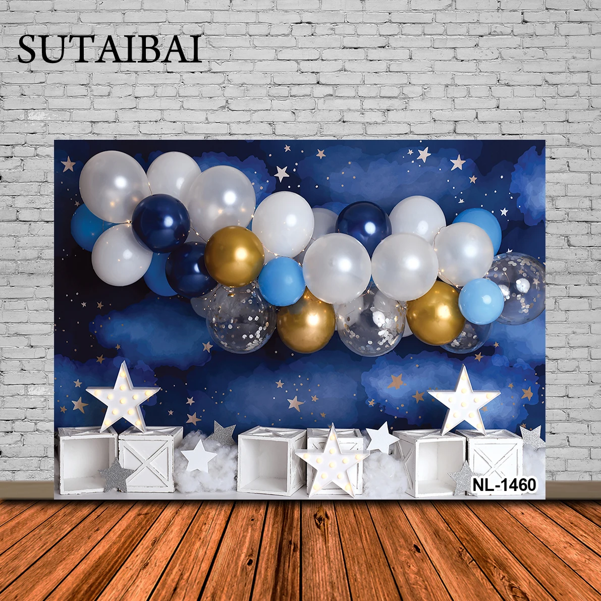 

Photography Background Twinkle Twinkle Little Star Clouds Boy Girl 1st Birthday Balloons Cake Smash Decor Backdrop Photo Studio