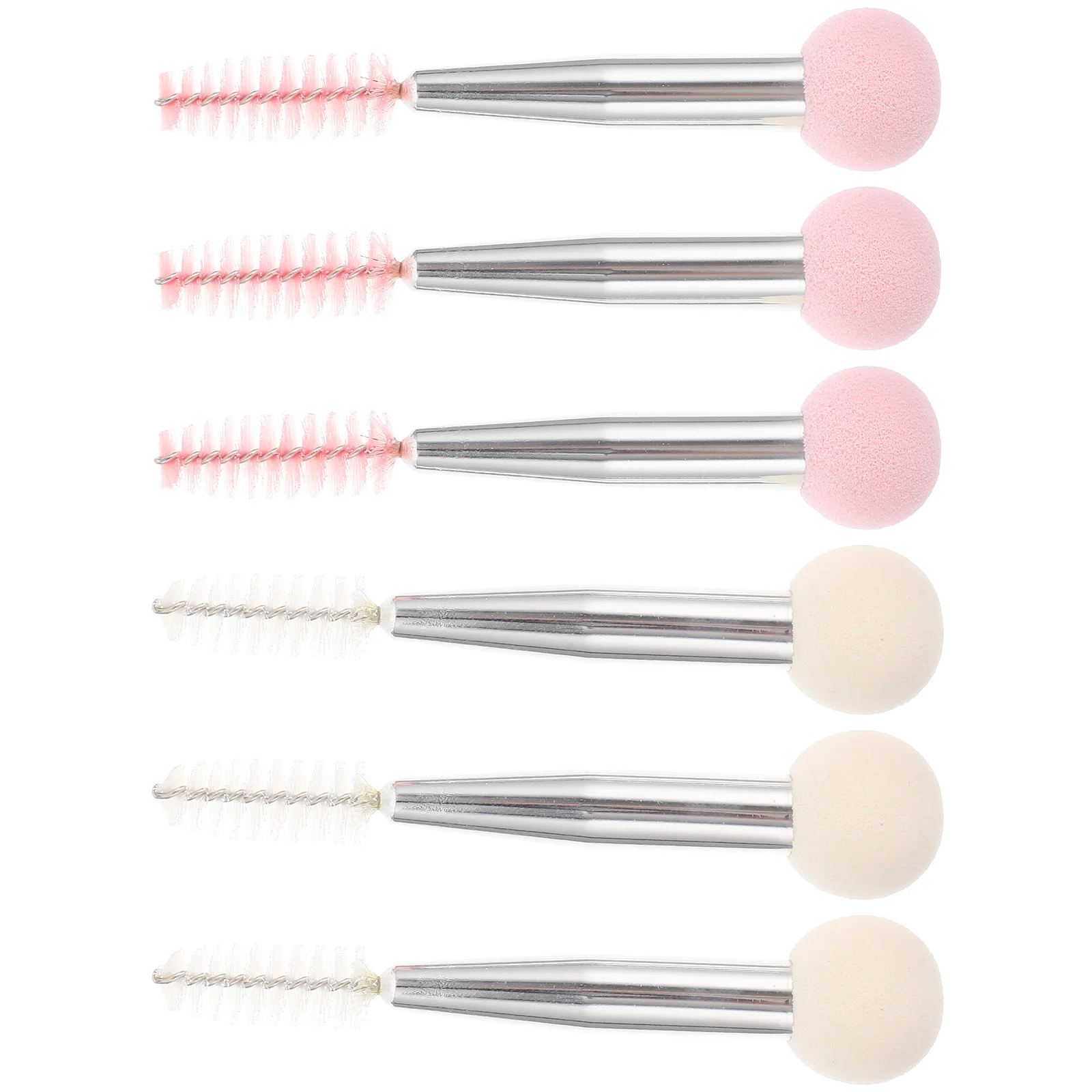 6Pcs High- -Ended Makeup Brushes Versatile Tools for Eyebrow Eyelash Mascara and Sponge Application