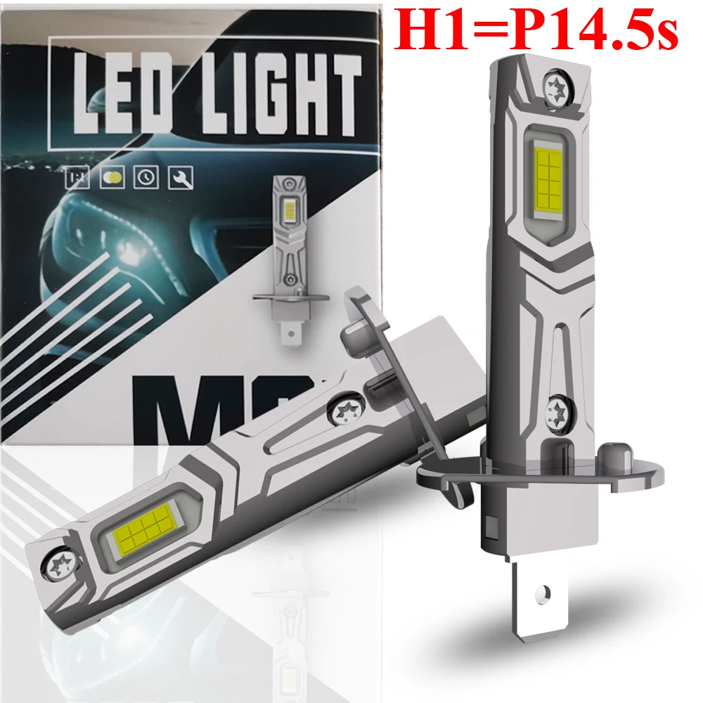 

2 шт. светодиодные лампы H1 P14.5s для фар, сверхъяркие, мощные, белые, для автомобиля, турбо-диод, противотуманные фары для мотоцикла, 12В, без адаптера
